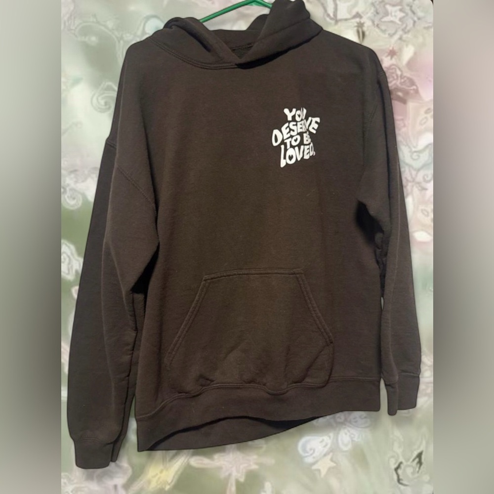 Zumiez Dream Clothing Brown Hoodie You Deserve To Be Loved Size M